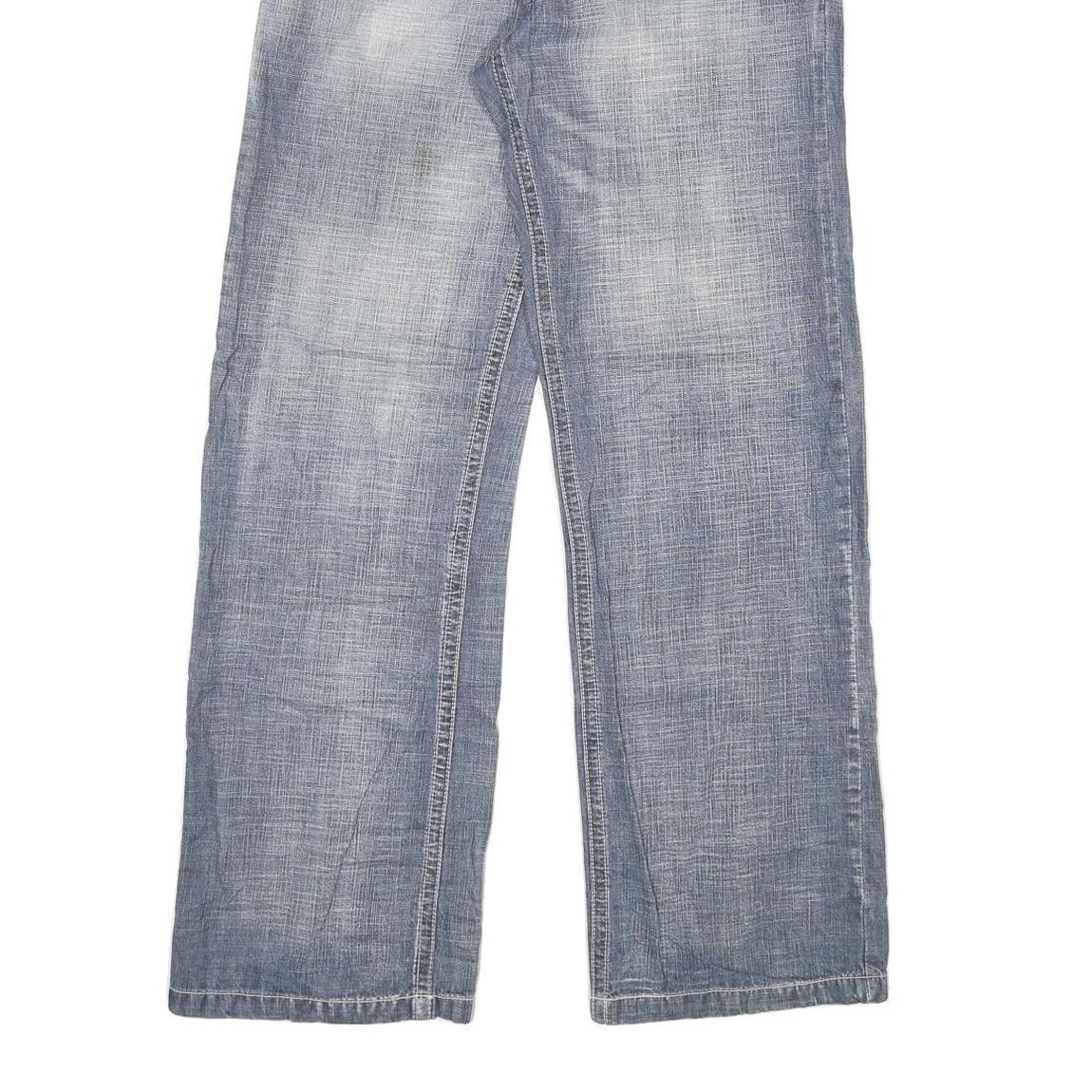 BLUEWAY Womens Jeans Blue Regular Straight Denim Light W28 L31 Casual Zip Pocket