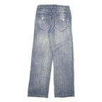 BLUEWAY Womens Jeans Blue Regular Straight Denim Light W28 L31 Casual Zip Pocket