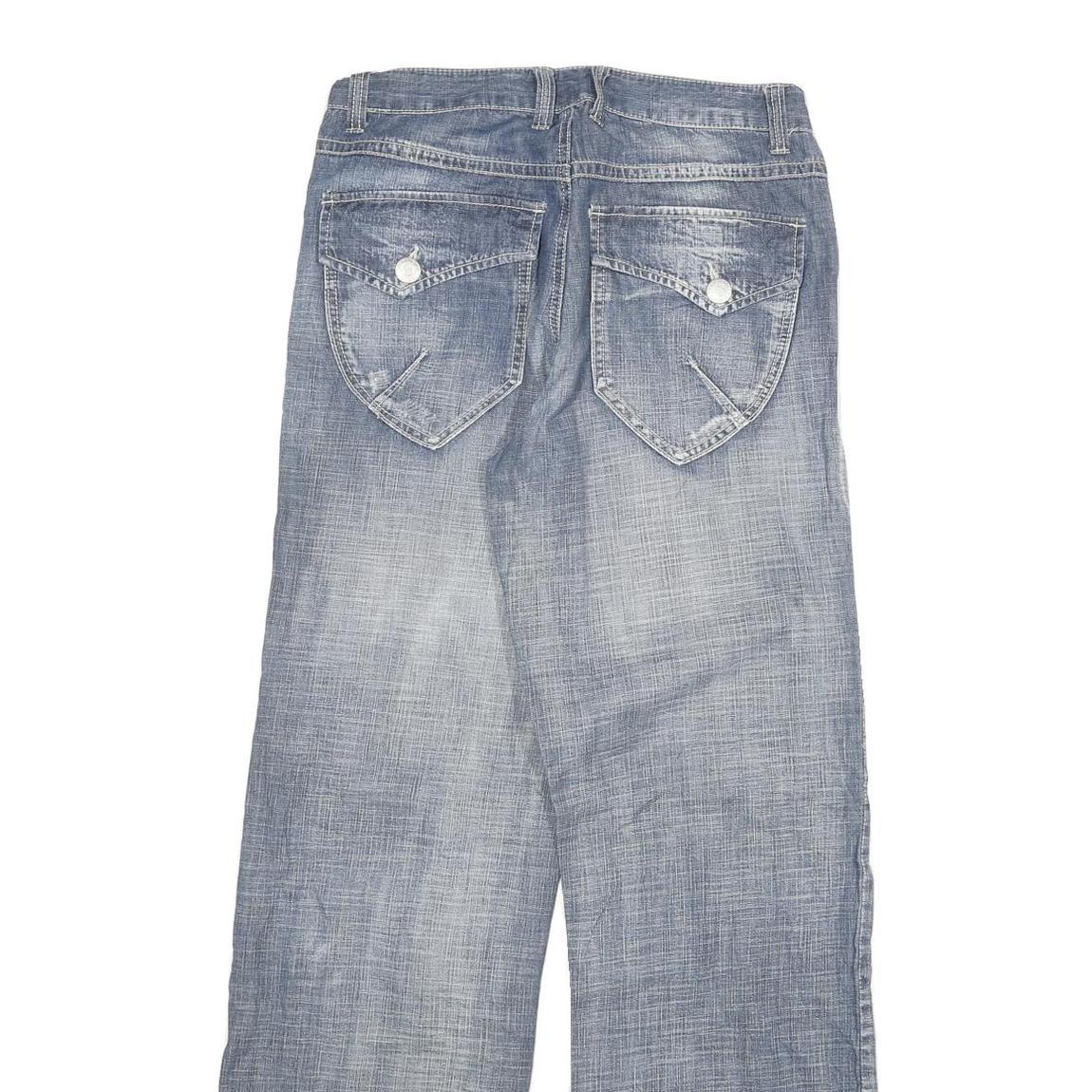 BLUEWAY Womens Jeans Blue Regular Straight Denim Light W28 L31 Casual Zip Pocket