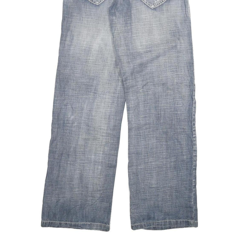 BLUEWAY Womens Jeans Blue Regular Straight Denim Light W28 L31 Casual Zip Pocket