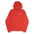 NIKE Mens Red Pullover Hoodie L Cotton Casual Sportswear
