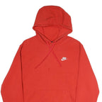 NIKE Mens Red Pullover Hoodie L Cotton Casual Sportswear