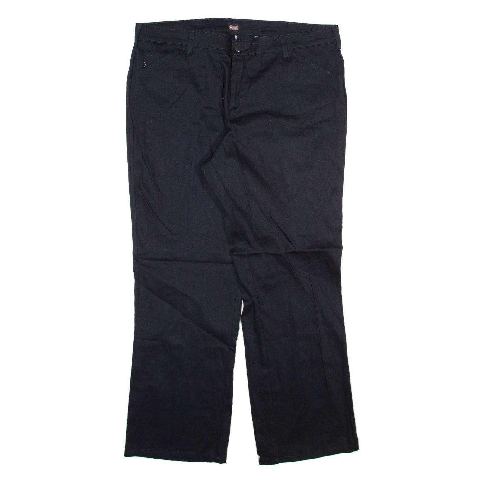 DICKIES Womens Trousers Black Relaxed Straight W36 L28