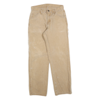 DICKIES Mens Jeans Beige Regular Straight Denim Light W30 L32 Workwear Zip