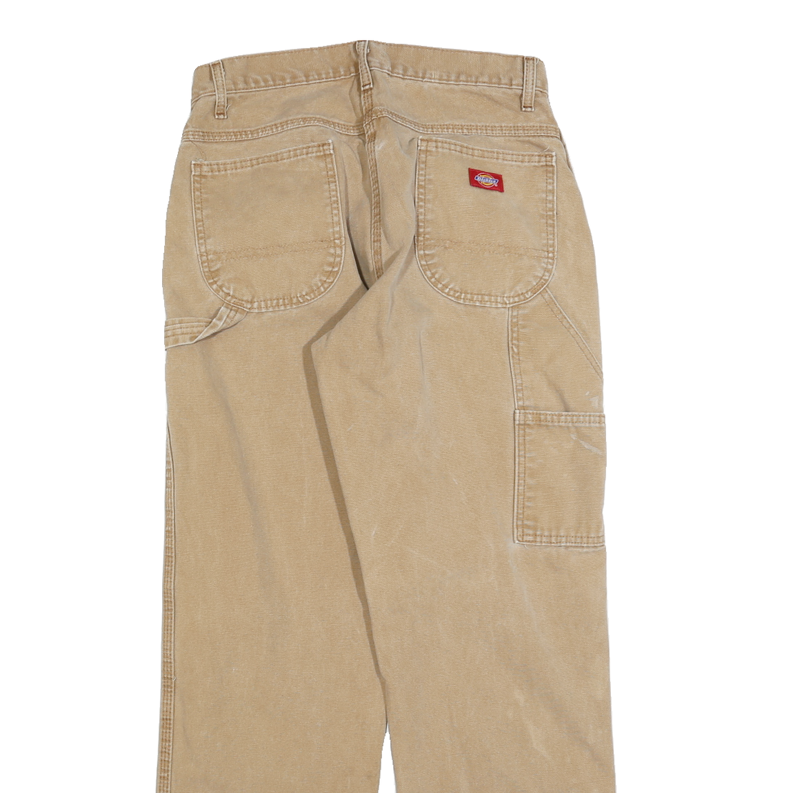 DICKIES Mens Jeans Beige Regular Straight Denim Light W30 L32 Workwear Zip