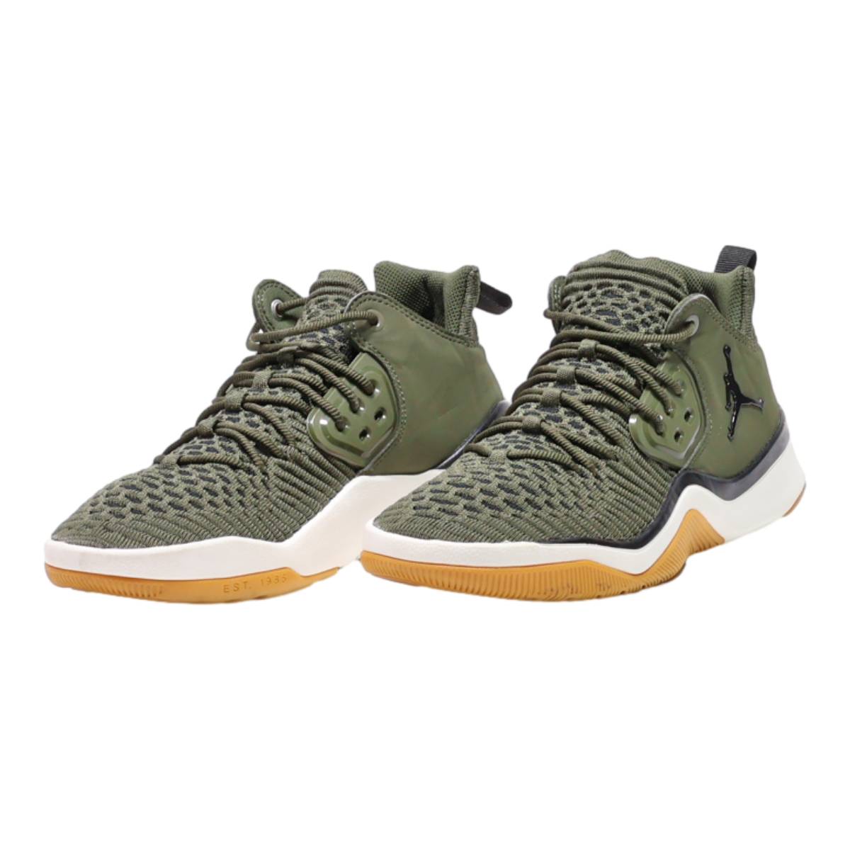 AIR JORDAN Sneaker Trainers Green Synthetic Boys UK 5.5