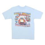 USA APPEAL Mens Light Blue Graphic T-Shirt XL Short Sleeve Crew Neck Raceway