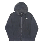 NIKE Mens Black Pullover Zip Hoodie M Cotton Blend Casual Sportswear