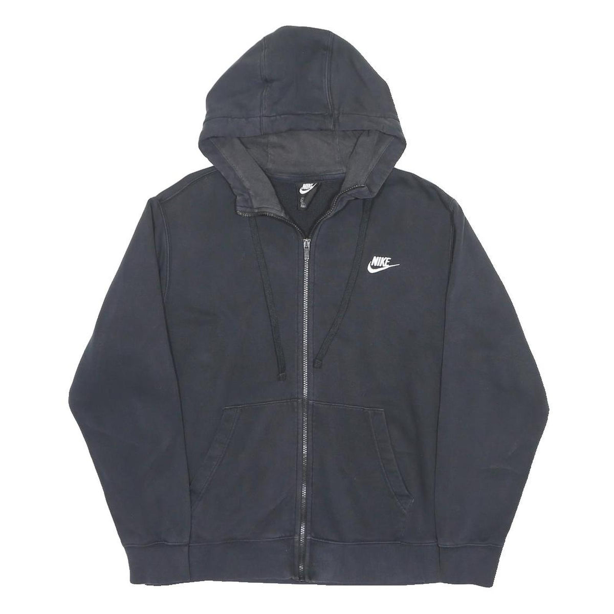NIKE Mens Black Pullover Zip Hoodie M Cotton Blend Casual Sportswear