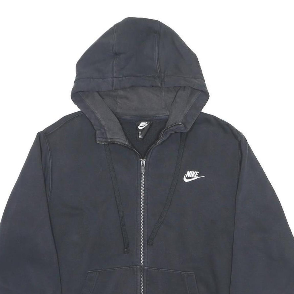NIKE Mens Black Pullover Zip Hoodie M Cotton Blend Casual Sportswear