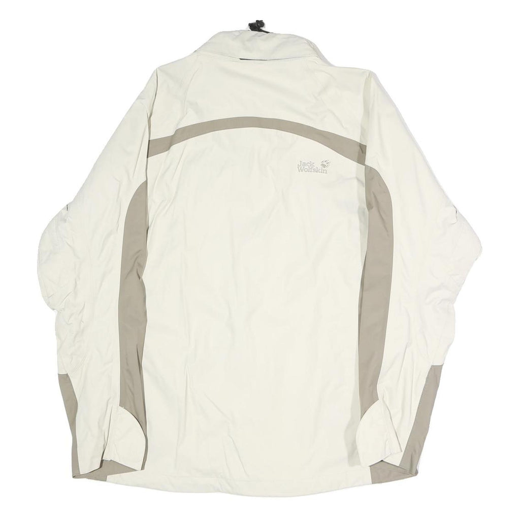 JACK WOLFSKIN Womens Cream & Beige Outdoor Jacket UK 12 Polyester Blend Zip