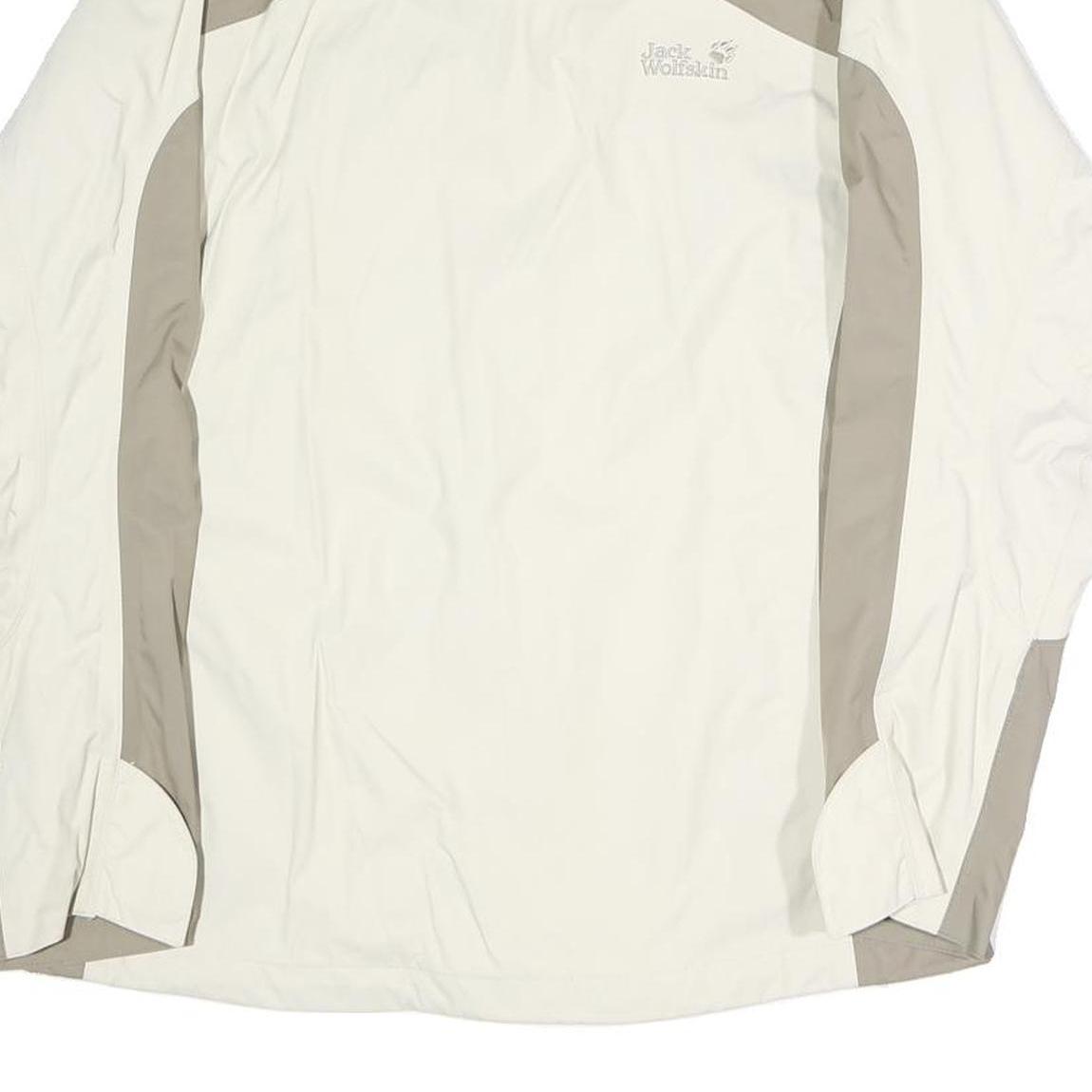 JACK WOLFSKIN Womens Cream & Beige Outdoor Jacket UK 12 Polyester Blend Zip