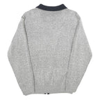 ROGER KENT Mens Grey Patterned Zip Jumper M Acrylic Warm Casual