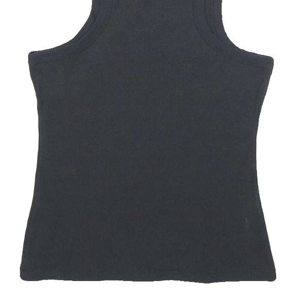 NIKE Womens Black Crop T-Shirt Sleeveless Crew Neck S Cotton Blend