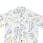 EXPRESS WEAR Mens Shirt Beige Crazy Pattern L