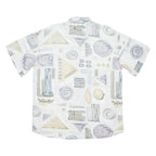 EXPRESS WEAR Mens Shirt Beige Crazy Pattern L
