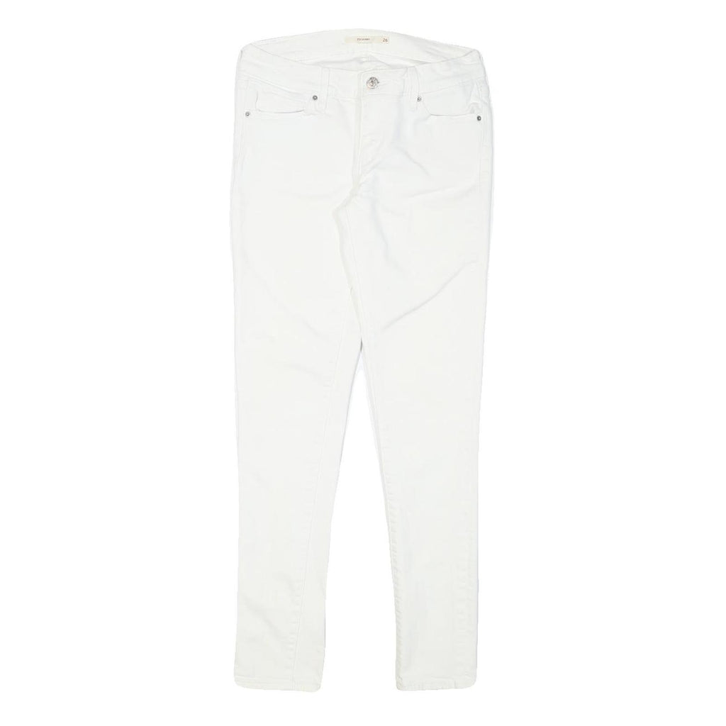 LEVI'S Womens White Slim Skinny Denim Jeans Cotton Blend Zip W26 L28