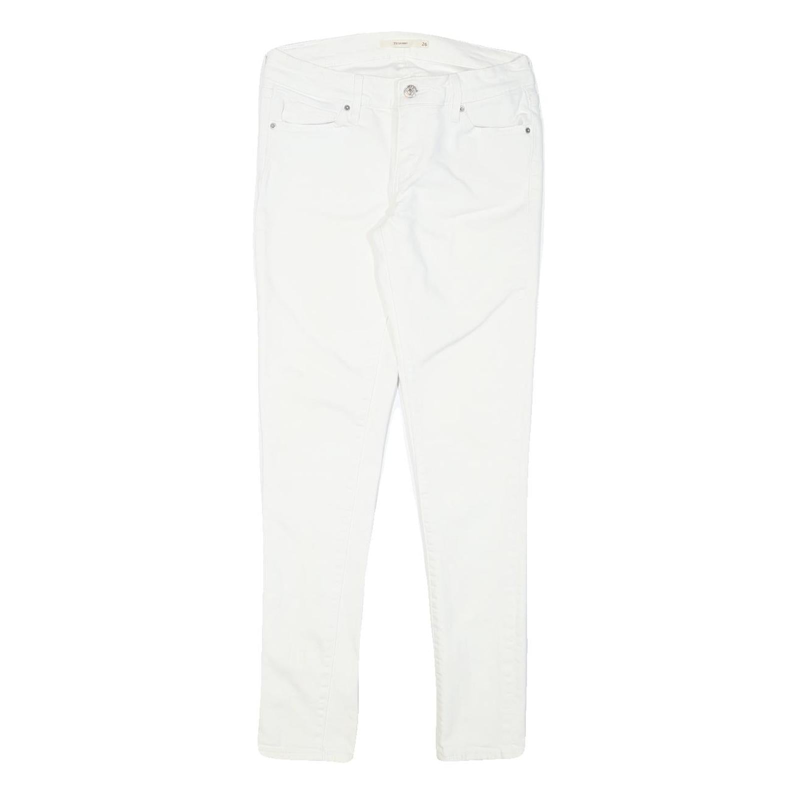 LEVI'S Womens White Slim Skinny Denim Jeans Cotton Blend Zip W26 L28