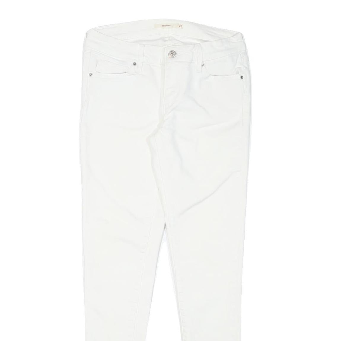 LEVI'S Womens White Slim Skinny Denim Jeans Cotton Blend Zip W26 L28