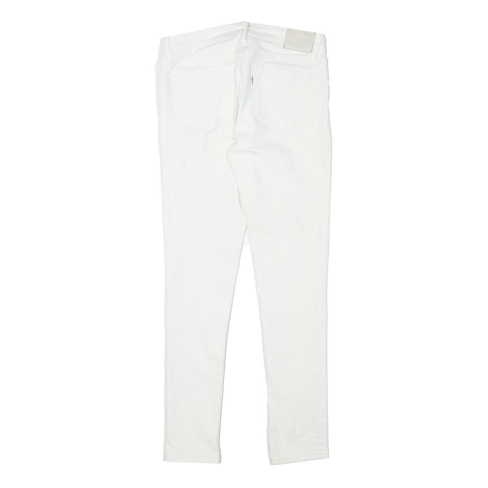 LEVI'S Womens White Slim Skinny Denim Jeans Cotton Blend Zip W26 L28