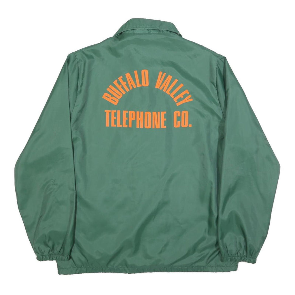 MVP Mens Green Synthetic Button Jacket L Plain Lightweight Workwear