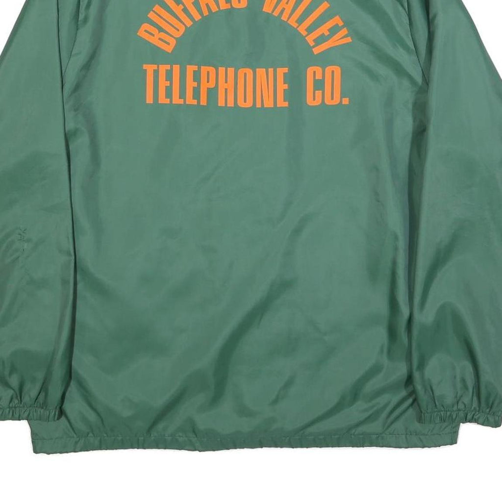 MVP Mens Green Synthetic Button Jacket L Plain Lightweight Workwear