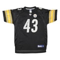 REEBOK Mens Black & Yellow Pittsburgh Steelers NFL Football Shirt XL Short