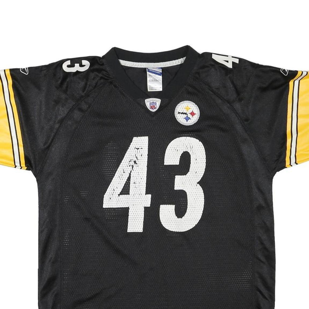 REEBOK Mens Black & Yellow Pittsburgh Steelers NFL Football Shirt XL Short