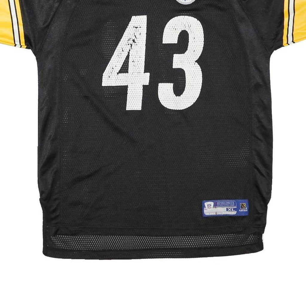 REEBOK Mens Black & Yellow Pittsburgh Steelers NFL Football Shirt XL Short