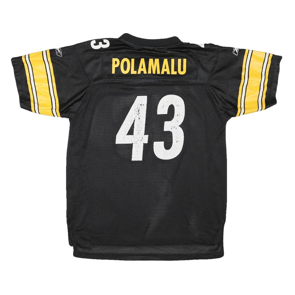 REEBOK Mens Black & Yellow Pittsburgh Steelers NFL Football Shirt XL Short