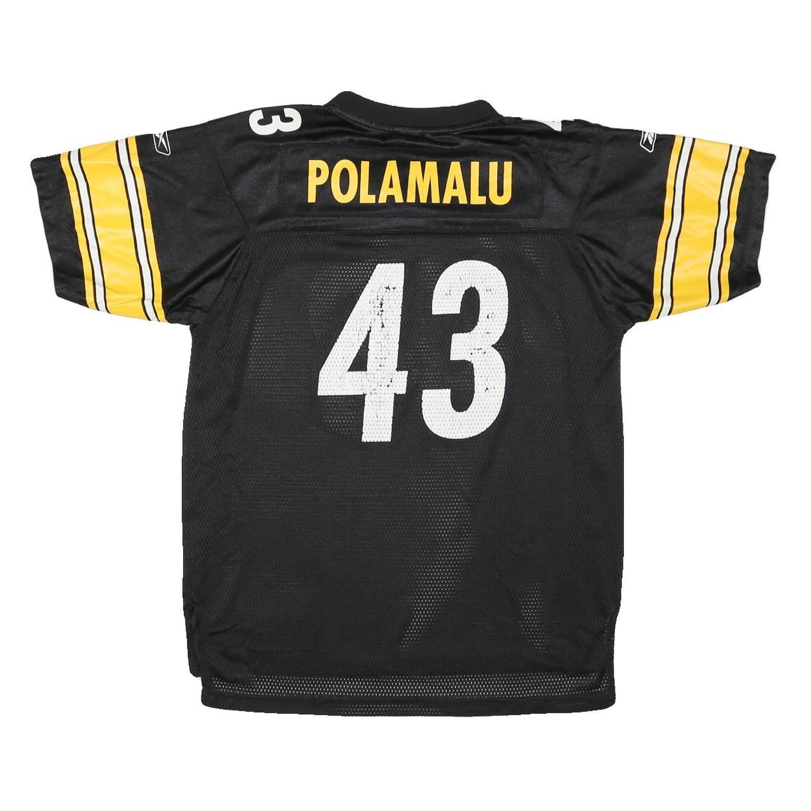 REEBOK Mens Black & Yellow Pittsburgh Steelers NFL Football Shirt XL Short