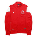 NIKE Mens Red & White Hawken Soccer Jacket M Polyester Zip Sportswear