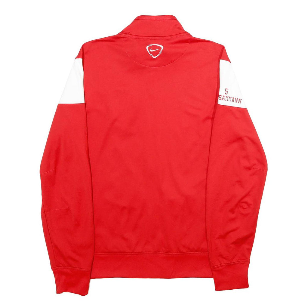 NIKE Mens Red & White Hawken Soccer Jacket M Polyester Zip Sportswear