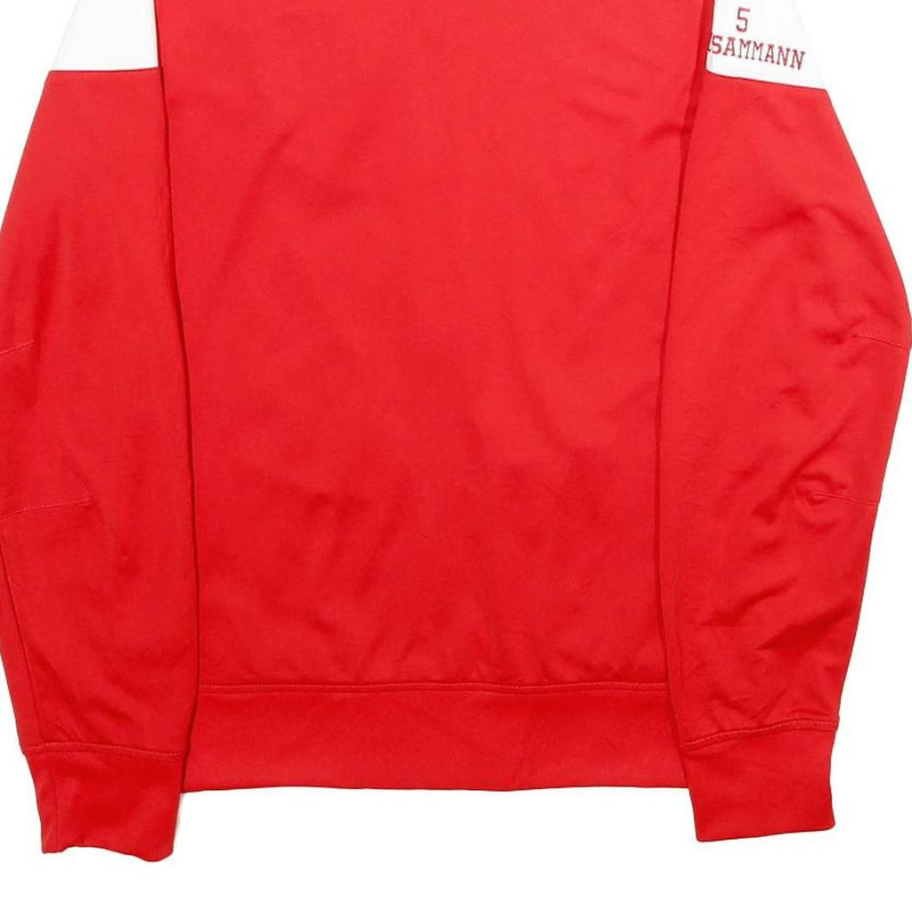 NIKE Mens Red & White Hawken Soccer Jacket M Polyester Zip Sportswear