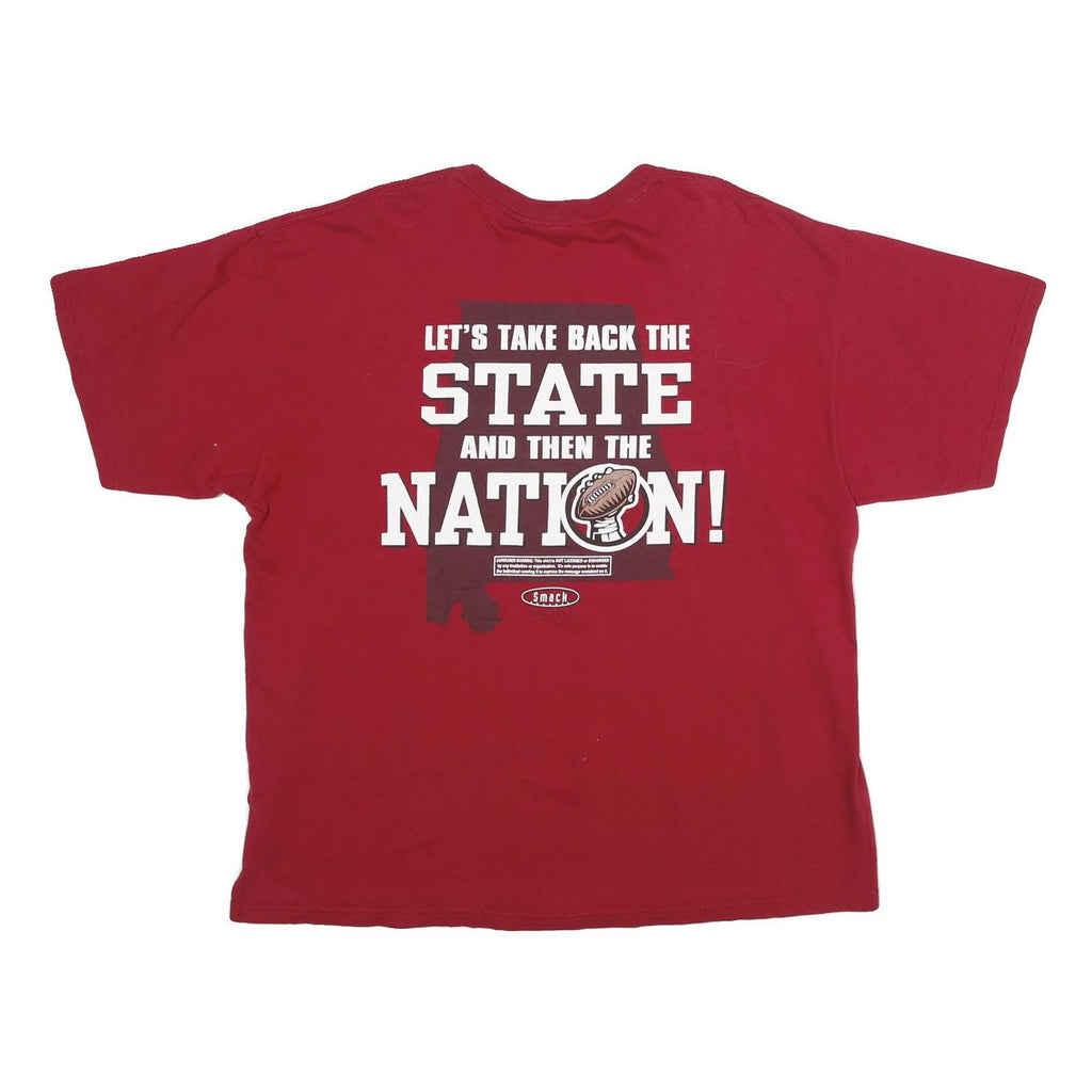 GILDAN Mens Red Member of Sabanation Graphic T-Shirt 2XL Short Sleeve Crew Neck