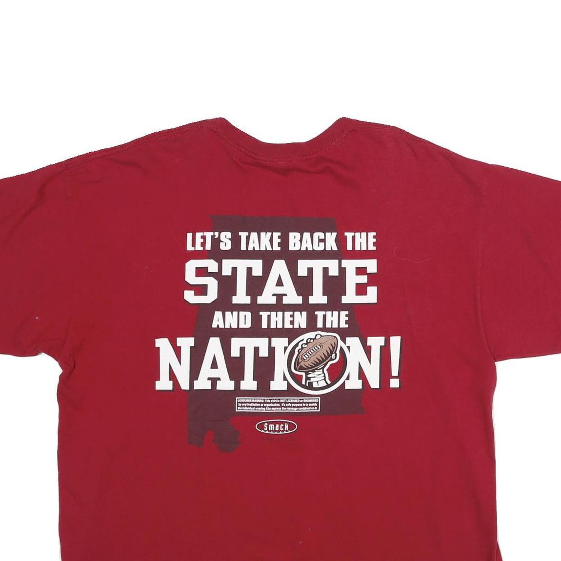 GILDAN Mens Red Member of Sabanation Graphic T-Shirt 2XL Short Sleeve Crew Neck