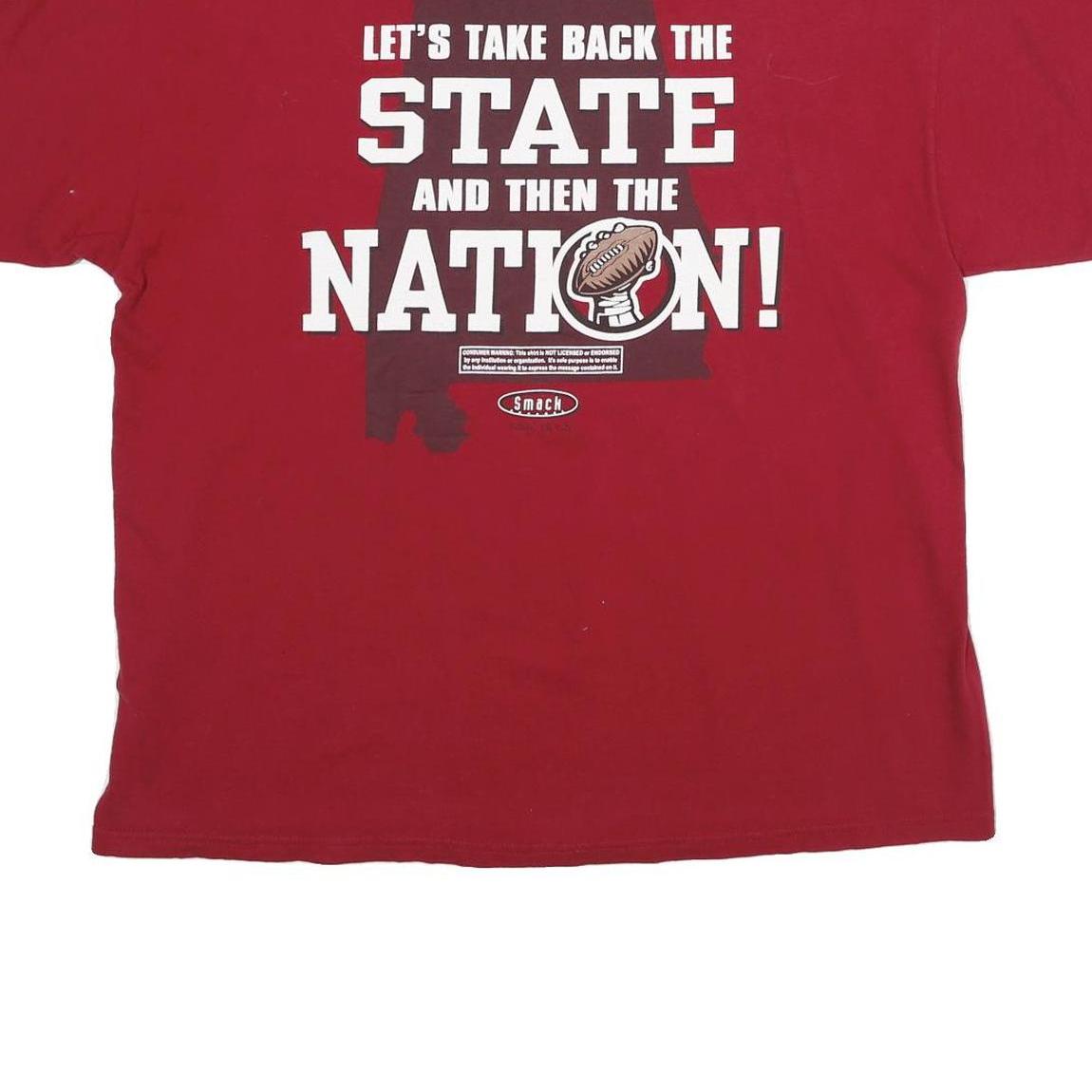 GILDAN Mens Red Member of Sabanation Graphic T-Shirt 2XL Short Sleeve Crew Neck