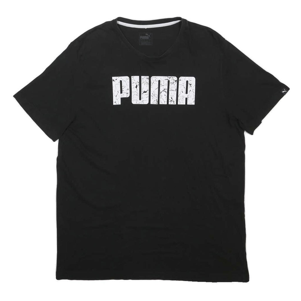 PUMA Mens Black Graphic T-Shirt XL Short Sleeve Crew Neck Cotton Blend Casual