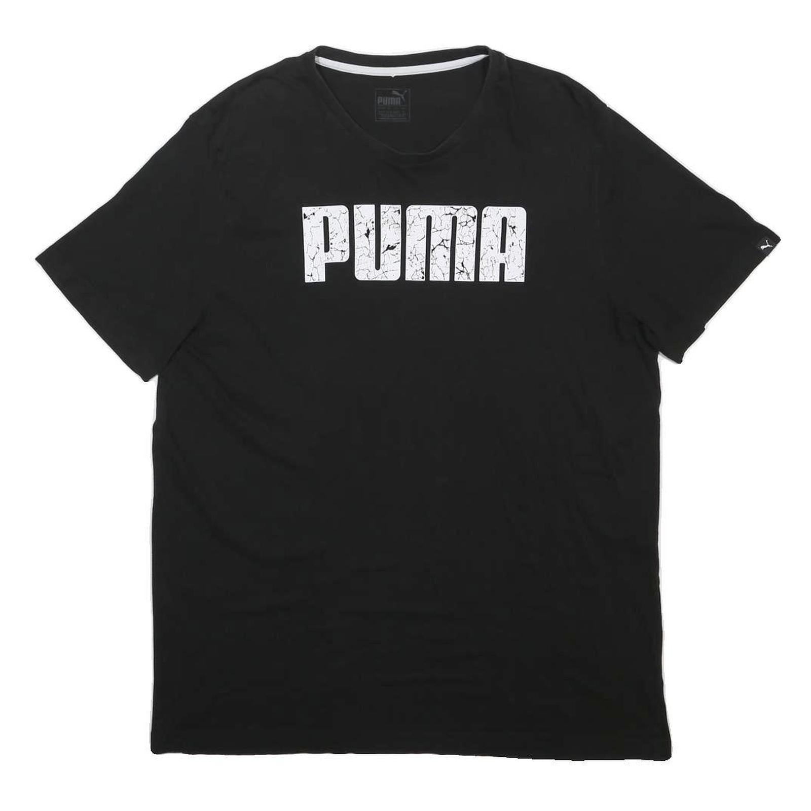 PUMA Mens Black Graphic T-Shirt XL Short Sleeve Crew Neck Cotton Blend Casual