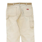 DICKIES Mens Regular Beige Cotton Blend Regular Fit Trousers W36 L29 Workwear