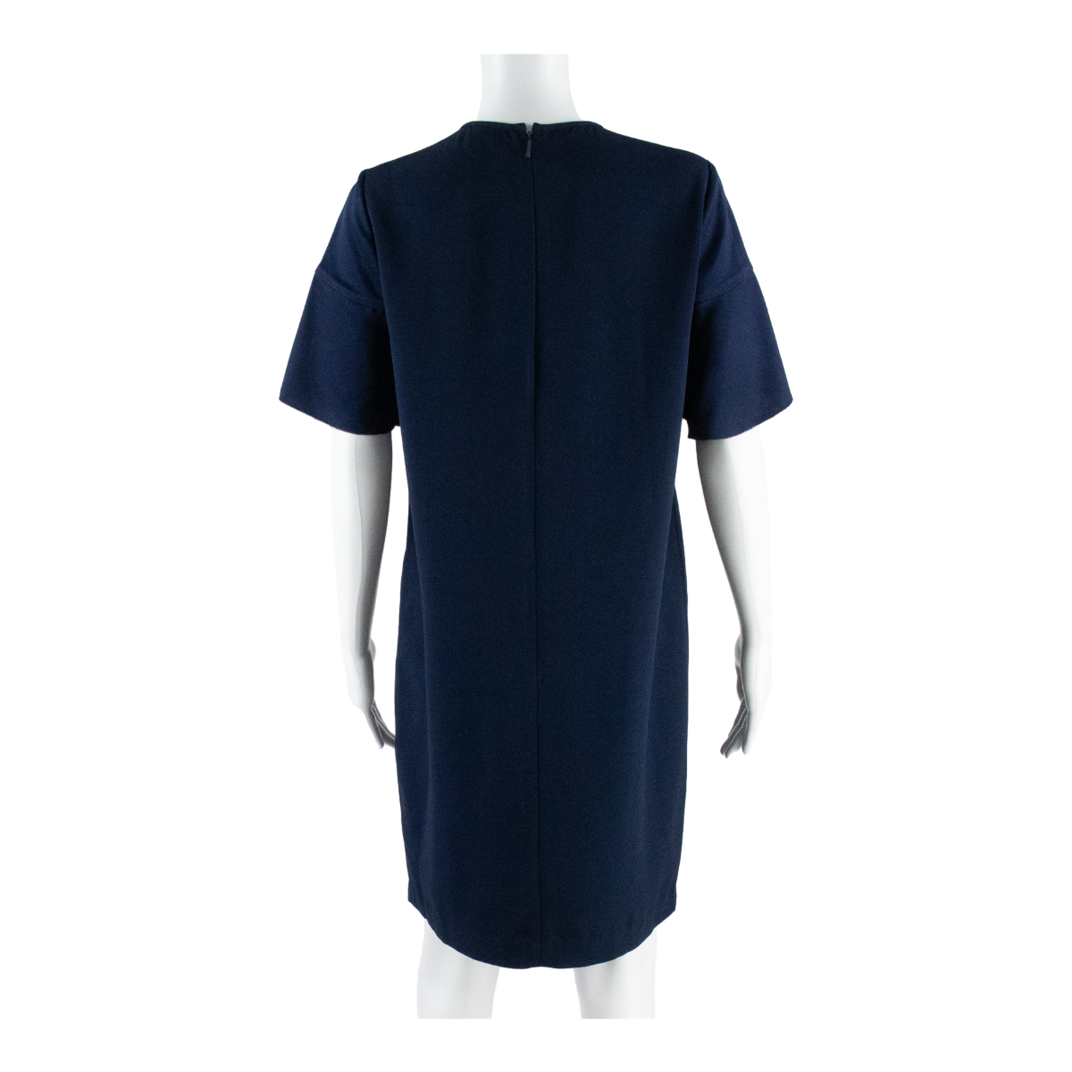 WHISTLES Frill Womens Shift Dress Blue Short Sleeve Knee Length UK 10