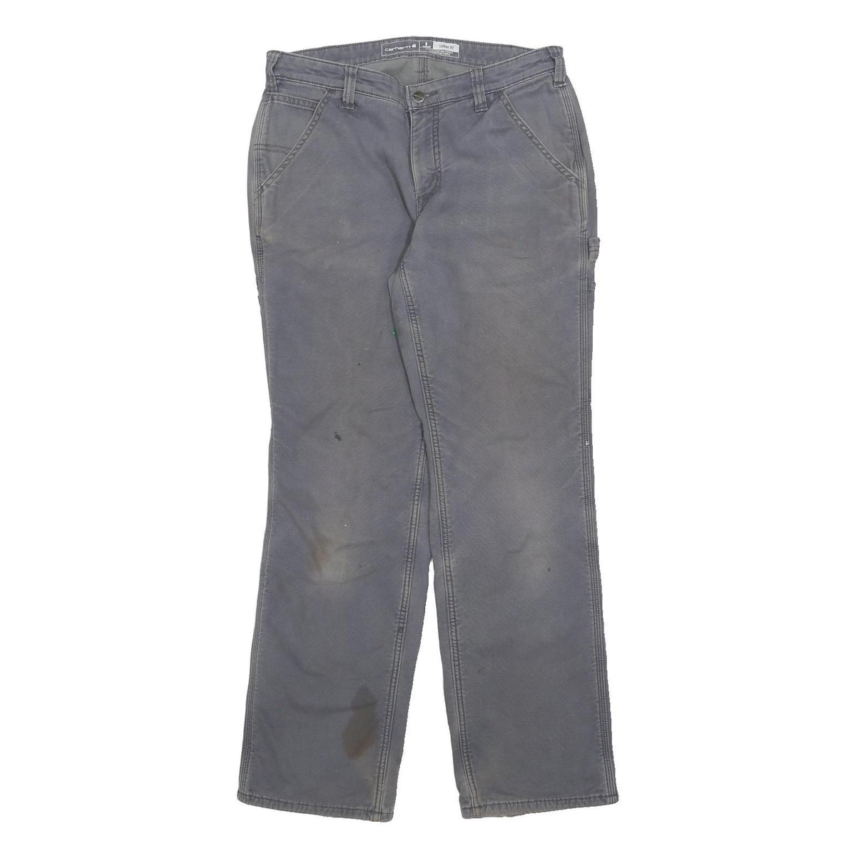 CARHARTT Fleece Lined Womens Cotton Blend Grey Straight Trousers W30 L30 Durable