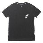 NIKE Womens Black Pocket Graphic T-Shirt S Short Sleeve Crew Neck Cotton Blend