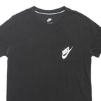NIKE Womens Black Pocket Graphic T-Shirt S Short Sleeve Crew Neck Cotton Blend