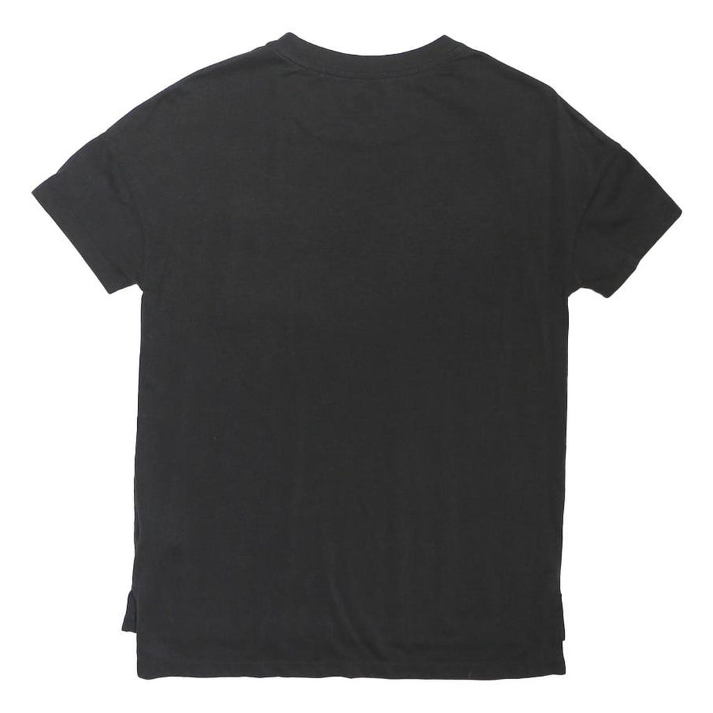 NIKE Womens Black Pocket Graphic T-Shirt S Short Sleeve Crew Neck Cotton Blend