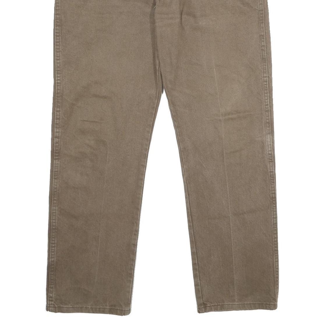 WRANGLER Mens Regular Fit Beige Cotton Denim Jeans W36 L30 Classic Style Zip