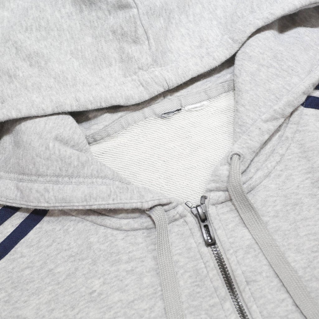 ADIDAS Mens Grey & Navy Full Zip Hoodie L Sports Casual Tracksuit Top