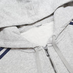 ADIDAS Mens Grey & Navy Full Zip Hoodie L Sports Casual Tracksuit Top