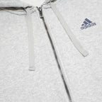 ADIDAS Mens Grey & Navy Full Zip Hoodie L Sports Casual Tracksuit Top