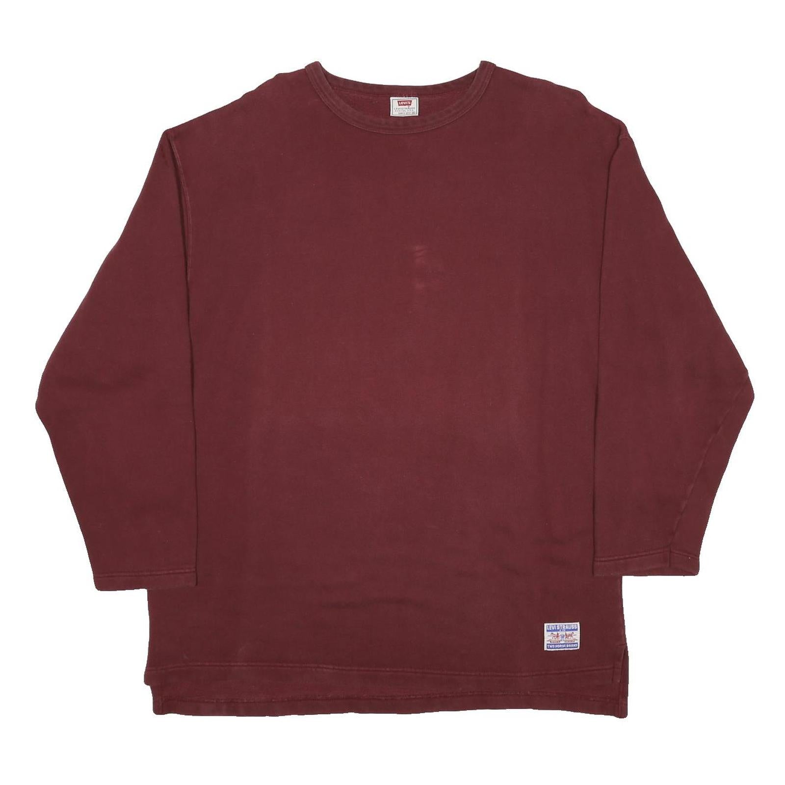 LEVI'S Womens Maroon Cotton Blend Crew Neck M Casual Pullover Sweatshirt